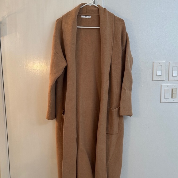 Mango Jackets & Blazers - Mango Camel Cardigan Coat